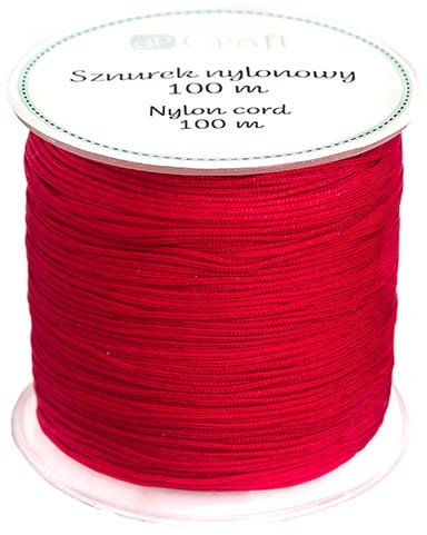 Przejdź do produktu Sznurek nylonowy, 0,8 mm, 100m, czerwony, Dp Craft