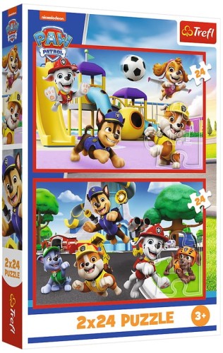 Przejdź do produktu Puzzle 2x24-el. Psi dzień zabaw / Viacom PAW Patrol, Trefl
