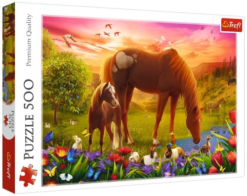 Przejdź do produktu Puzzle 500-el. - Konie na łące 37451, Trefl