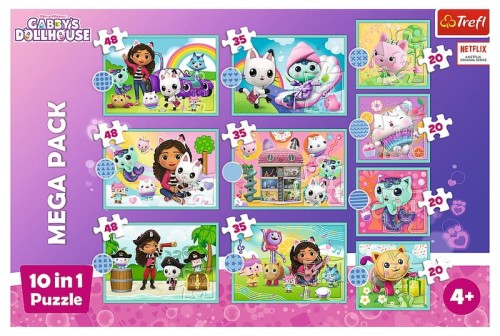 Przejdź do produktu Puzzle 10w1 W świecie Gabi. Koci Domek Gabi. Gabby