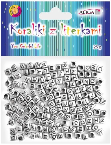 Przejdź do produktu Koraliki PJA-0347 metalowe z literkami, rozm. 6x6