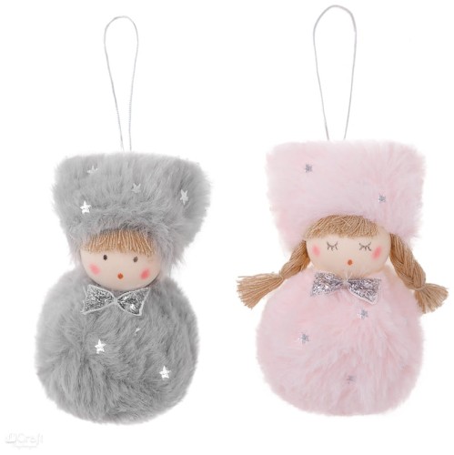 Przejdź do produktu Zawieszki dziewczynka & chłopiec 10 cm, 2 szt., róż , popielaty, Dp Craft