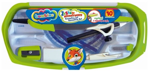 Przejdź do produktu Zestaw geometryczny 10 elementów z cyrklem standar