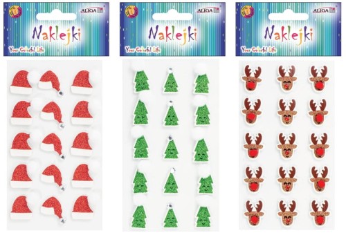 Przejdź do produktu Naklejki świąteczne przestrzenne 8x13,5cm NKX-8962, Aliga
