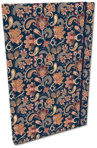 Przejdź do produktu Notes A5 Z Gumką Soft Touch w kratkę Paisley Kwiaty Blue, Bee-Bee