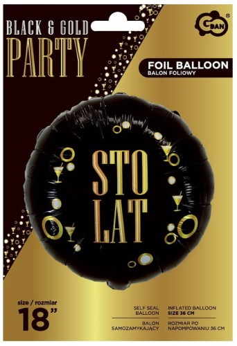 Przejdź do produktu Balon foliowy Sto Lat (B&G Party), 18"