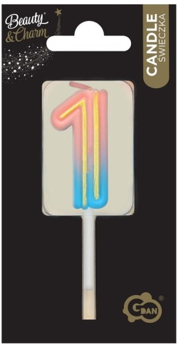Przejdź do produktu Świeczka cyferka B&C Neon 1, 44x20x12mm, GoDan