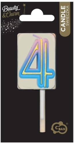 Przejdź do produktu Świeczka cyferka B&C Neon 4, 44x34x12mm, GoDan