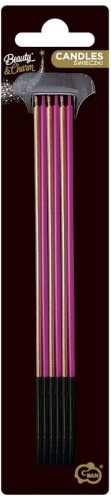 Przejdź do produktu Świeczki B&C metaliczne, róż/złoty róż, 3x3x170mm, 6szt., GoDan