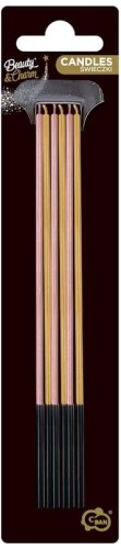 Przejdź do produktu Świeczki B&C metaliczne, róż/złoty, 3x3x170mm, 6 szt., GoDan