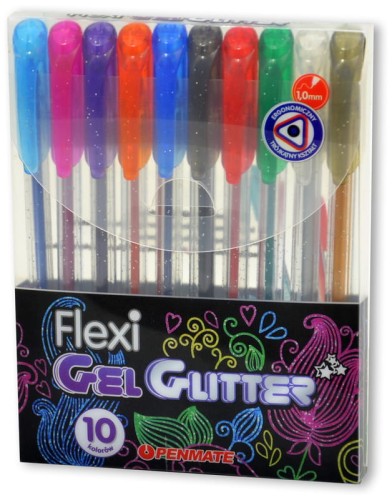 Przejdź do produktu Długopis Flexi Gel brokat 10 kol., Penmate