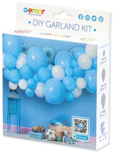 Przejdź do produktu Girlanda balonowa DIY Baby Blue 65 szt 31348