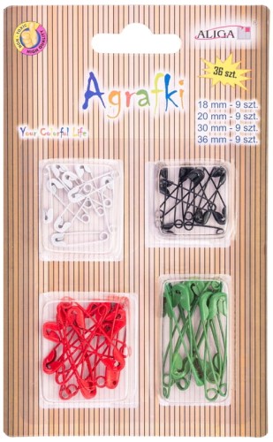 Przejdź do produktu Agrafki AGR-6028 mix kolorów i wielkości, op. 36s
