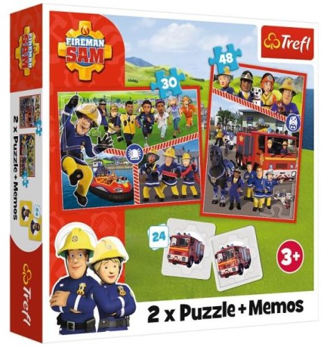 Przejdź do produktu Puzzle 2w1 + memos Drużyna Strażaka Sama 93334 Tre