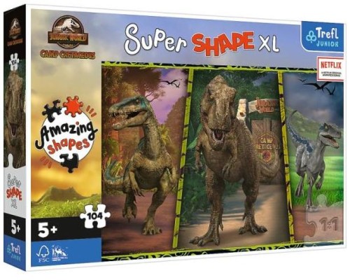 Przejdź do produktu Puzzle 104el XL Kolorowe dinozaury 50020 Trefl