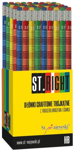 Przejdź do produktu Ołówek trójkątny HB z tabliczką mnożenia ST.RIGHT