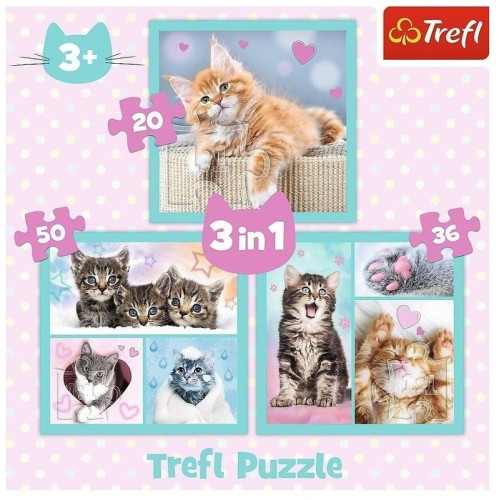 Przejdź do produktu Puzzle 3w1 Słodkie kotki 34862 Trefl