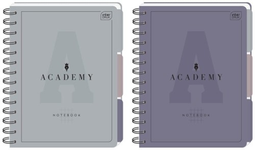 Przejdź do produktu Kołonotes A5 100 k. kratka 90g z przekłądkami PP Academy, Interdruk