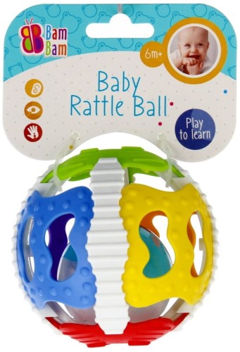 Przejdź do produktu BAM BAM Grzechotka kula gumowa z dźwiękiem 515077