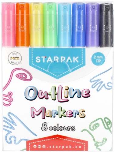 Przejdź do produktu MARKER KONTUROWY METALC 8KOL STK OUTLINE WB12/36