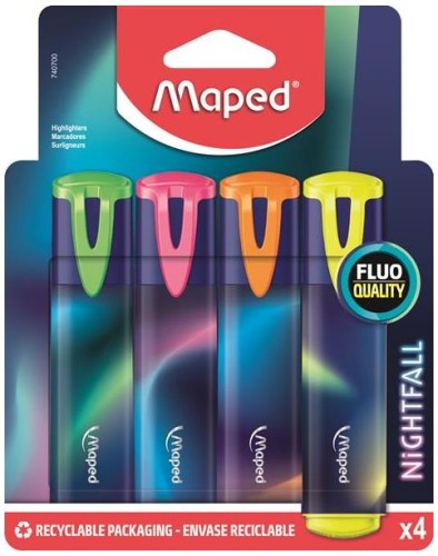 Przejdź do produktu Zakreślacze Nightfall 4 kolory blister, Maped