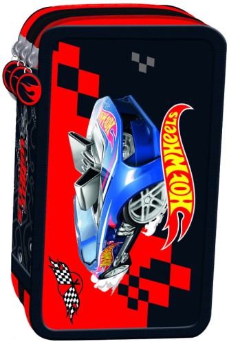 Przejdź do produktu Piórnik potrójny z wyposażeniem Hot Wheels
