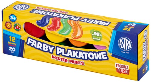 Przejdź do produktu FARBY PLAKATOWE ASTRA 12 KOL X 20ML STANDARF BOX