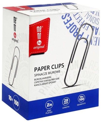 Przejdź do produktu Spinacze biurowe 28mm (10x100szt) Memobe