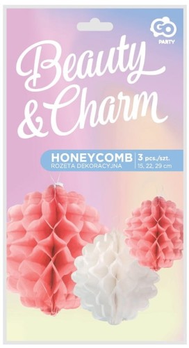 Przejdź do produktu Rozeta dekoracyjna PB&C 3 kule, różowy miks (15 cm, 22 cm, 29 cm)