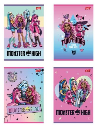 Przejdź do produktu Zeszyt A5 16k kratka laminowany MONSTER HIGH mix c