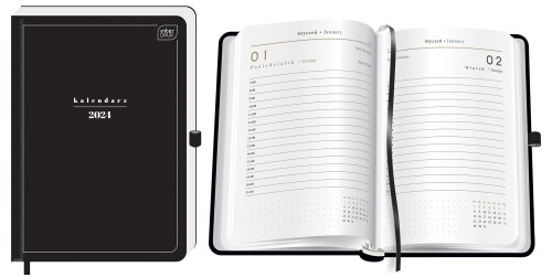 Przejdź do produktu Kalendarz książkowy A5 384 Mat+UV Black
