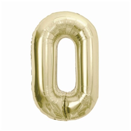 Przejdź do produktu Balon foliowy B&C, cyfra 0, szampańska, 85 cm