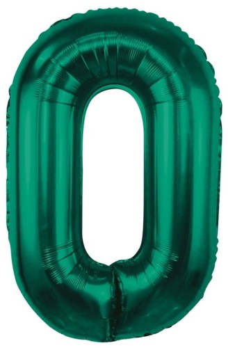 Przejdź do produktu Balon foliowy B&C, cyfra 0, zieleń butelkowa, 85 cm