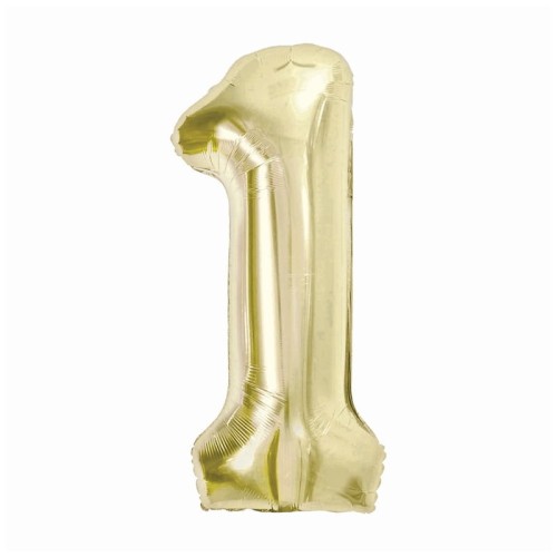 Przejdź do produktu Balon foliowy B&C, cyfra 1, szampańska, 85 cm