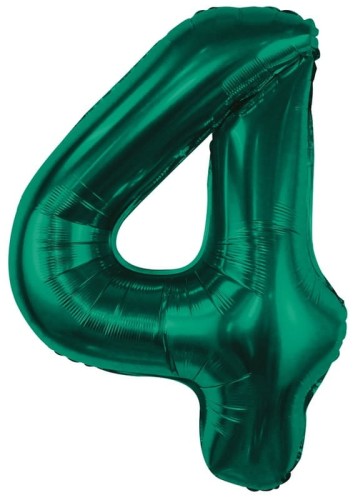 Przejdź do produktu Balon foliowy B&C, cyfra 4, zieleń butelkowa, 85 cm