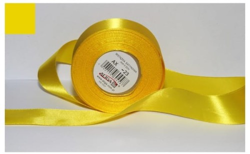 Przejdź do produktu Wstążka satynowa żółta 25 mm 32 mb. AX25-23, Aliga
