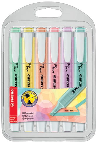Przejdź do produktu Zakreślacze Swing cool Pastel kpl. 6 szt., Stabilo