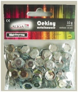 Przejdź do produktu Cekiny metalizowane, srebrne 10 g. Aliga