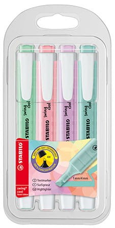Przejdź do produktu Zakreślacze Swing cool Pastel kpl. 4 szt., Stabilo