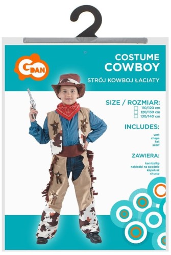 Przejdź do produktu #LSC Zestaw dla dzieci Kowboj Łaciaty ( kamizelka, nakładki na spodnie, kapelusz, chusta), rozm. 1