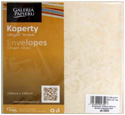 Przejdź do produktu Koperty 158x158 Róże kremowy P 10szt., Galeria Papieru