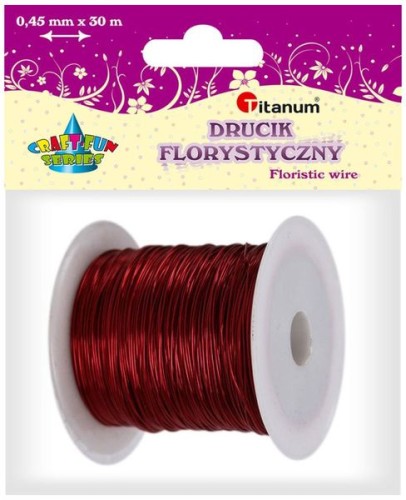 Przejdź do produktu Drucik florystyczny 0,45mmx30m kolor czerwony, Craft Fun