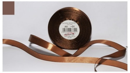 Przejdź do produktu Wstążka satynowa szaro-brązowa 25 mm 32 mb. AX25-31, Aliga