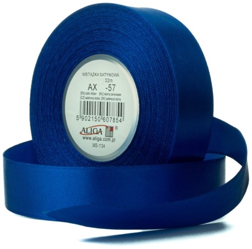 Przejdź do produktu Wstążka satynowa granatowa 25 mm 32 mb. AX25-57, Aliga