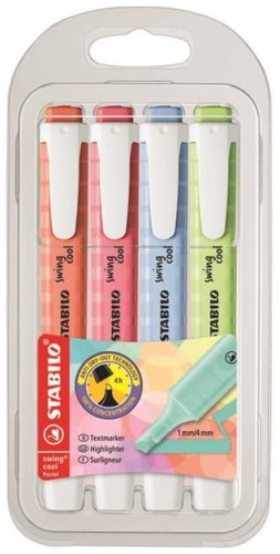 Przejdź do produktu Zakreślacze Swing cool Pastel nowy  kpl. 4 szt., Stabilo