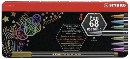 Przejdź do produktu Flamastry STABILO Pen 68 metallic etui metalowe 8