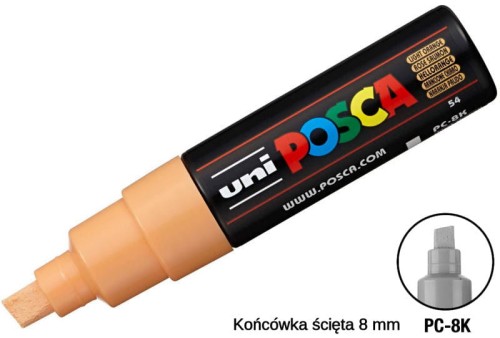 Przejdź do produktu Marker pigmentowy Posca PC-8K jasny pomarańczowy nr 54, Uni