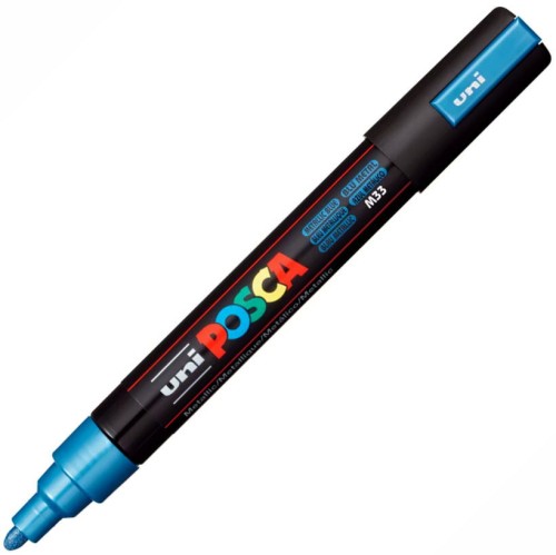 Przejdź do produktu Marker pigmentowy Posca PC-5M metallic niebieski, Uni