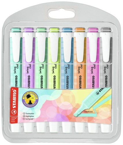 Przejdź do produktu Zakreślacz STABILO swing cool pastel etui 8 szt. (