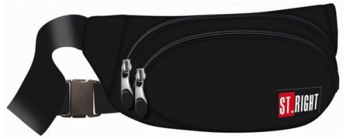 Przejdź do produktu Saszetka na pasek nerka STRIGHT WB-02 Black MAJEWS
